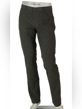 Alberto Ceramica Men’s Charcoal Grey Mid-Rise Straight Leg Dress Pants Size 36